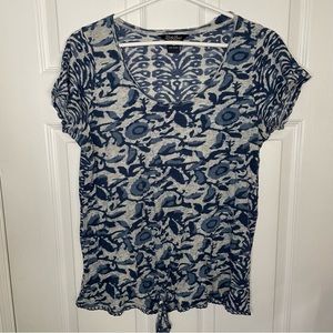 Lucky Brand cute boho tshirt with tie front size Medium